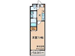 近鉄京都線 伏見駅 徒歩2分の賃貸アパート 3階1Kの間取り