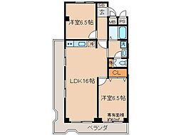 京阪本線 中書島駅 バス15分 八丁畷下車 徒歩1分の賃貸マンション 4階2LDKの間取り
