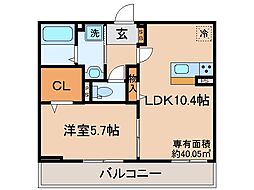 京都地下鉄東西線 東野駅 徒歩18分の賃貸アパート 3階1LDKの間取り