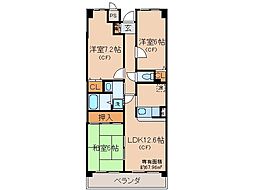 京阪宇治線 木幡駅 徒歩5分の賃貸マンション 7階3LDKの間取り
