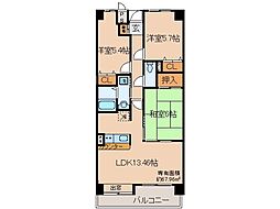 近鉄京都線 伊勢田駅 徒歩4分の賃貸マンション 3階3LDKの間取り