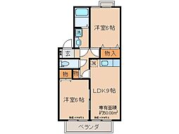 JR奈良線 宇治駅 徒歩7分の賃貸アパート 1階2LDKの間取り
