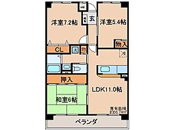 近鉄京都線 大久保駅 徒歩6分の賃貸マンション 1階3LDKの間取り