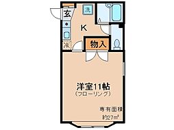 京都地下鉄東西線 椥辻駅 徒歩4分の賃貸マンション 1階1Kの間取り