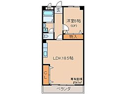 JR奈良線 JR藤森駅 徒歩3分の賃貸マンション 1階1LDKの間取り