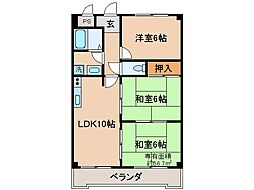 京阪宇治線 黄檗駅 徒歩4分の賃貸マンション 4階3LDKの間取り