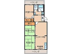 メゾン勧修 3LDKの間取図画像
