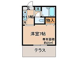 京阪本線 伏見桃山駅 徒歩2分の賃貸アパート 1階1Kの間取り