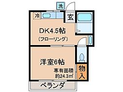 京阪宇治線 桃山南口駅 徒歩8分の賃貸マンション 1階1DKの間取り