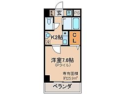 京阪本線 中書島駅 徒歩7分の賃貸マンション 1階1Kの間取り