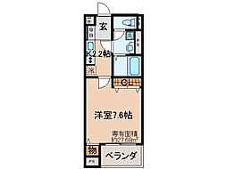 近鉄京都線 伊勢田駅 徒歩5分の賃貸マンション 3階1Kの間取り