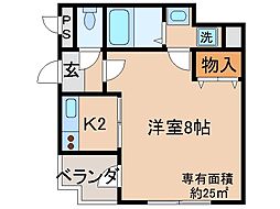 京都地下鉄東西線 東野駅 徒歩5分の賃貸マンション 1階1Kの間取り