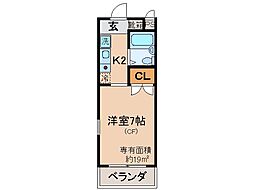 京阪宇治線 木幡駅 徒歩1分の賃貸マンション 3階1Kの間取り