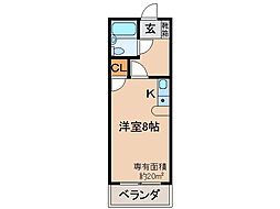 京阪宇治線 黄檗駅 徒歩12分の賃貸マンション 1階ワンルームの間取り