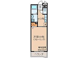 近鉄京都線 大久保駅 徒歩5分の賃貸マンション 4階1Kの間取り