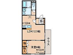 京阪本線 伏見桃山駅 徒歩8分の賃貸マンション 1階1LDKの間取り