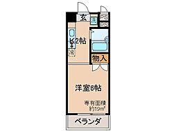近鉄京都線 伏見駅 徒歩7分の賃貸マンション 1階1Kの間取り