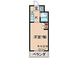 JR奈良線 JR小倉駅 徒歩5分の賃貸マンション 1階1Kの間取り