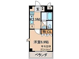 京阪宇治線 観月橋駅 徒歩7分の賃貸アパート 1階1Kの間取り