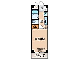 近鉄京都線 向島駅 徒歩21分の賃貸マンション 4階1Kの間取り