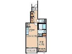 京阪宇治線 六地蔵駅 徒歩14分の賃貸アパート 1階1LDKの間取り