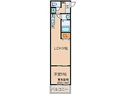 京都地下鉄東西線 山科駅 徒歩4分の賃貸マンション 3階1LDKの間取り