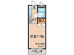 京阪本線 中書島駅 徒歩7分の賃貸マンション 4階1Kの間取り