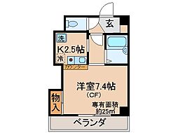 京阪本線 中書島駅 徒歩1分の賃貸マンション 5階1Kの間取り