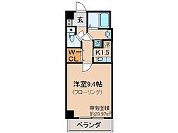 JR奈良線 新田駅 徒歩7分の賃貸マンション 3階1Kの間取り
