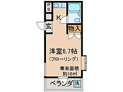 京阪本線 中書島駅 徒歩2分の賃貸マンション 2階1Kの間取り