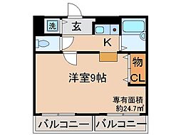 イースター西栄 1Kの間取図画像