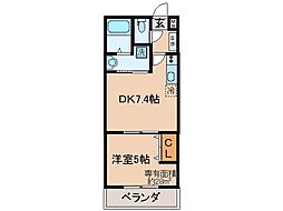 京阪京津線 四宮駅 徒歩3分の賃貸マンション 1階1DKの間取り