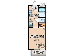 京阪宇治線 木幡駅 徒歩1分の賃貸アパート 1階1Kの間取り