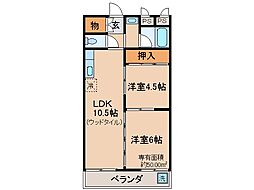 京都地下鉄東西線 醍醐駅 徒歩5分の賃貸マンション 1階2LDKの間取り