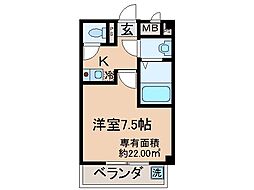 近鉄京都線 伏見駅 徒歩7分の賃貸マンション 3階1Kの間取り