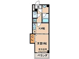 京阪本線 伏見桃山駅 徒歩2分の賃貸マンション 4階1Kの間取り