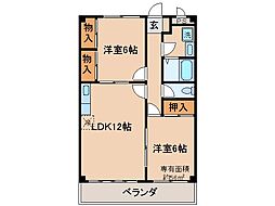 京阪本線 伏見桃山駅 徒歩29分の賃貸マンション 1階2LDKの間取り