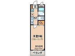 京都地下鉄東西線 醍醐駅 徒歩5分の賃貸マンション 3階1Kの間取り