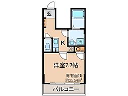 京都地下鉄東西線 椥辻駅 徒歩7分の賃貸マンション 4階1Kの間取り