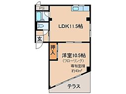 京阪宇治線 観月橋駅 徒歩11分の賃貸マンション 1階1LDKの間取り