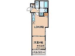 京都地下鉄東西線 六地蔵駅 徒歩12分の賃貸アパート 2階1LDKの間取り