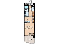近鉄京都線 大久保駅 徒歩19分の賃貸マンション 5階1Kの間取り