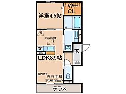 セジュール石田森南 1LDKの間取図画像