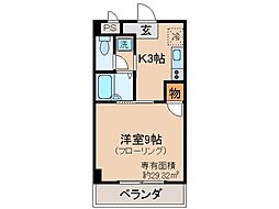京阪宇治線 六地蔵駅 徒歩2分の賃貸マンション 3階1Kの間取り