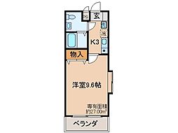 京阪本線 丹波橋駅 徒歩3分の賃貸マンション 1階1Kの間取り