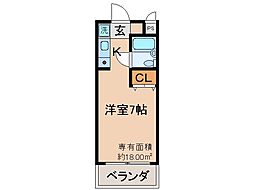 フォレスト 1Kの間取図画像