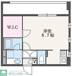 JR中央線 立川駅 徒歩6分の賃貸マンション 6階1Kの間取り