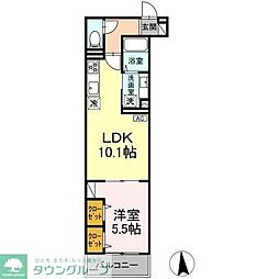 Dアセット栄町 3階1LDKの間取り
