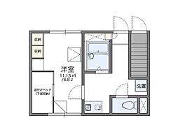 京王相模原線 京王多摩川駅 徒歩7分の賃貸アパート 1階1Kの間取り