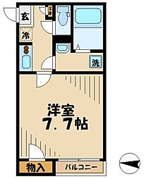 京王相模原線 京王よみうりランド駅 徒歩7分の賃貸アパート 1階1Kの間取り